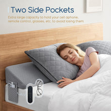 Load image into Gallery viewer, High-Density Foam King Size Bed Wedge Pillow - Grey Gap Filler with Pockets