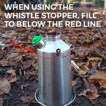 Load image into Gallery viewer, Ultimate 54 oz Camp Kettle – Lightweight Stainless Steel with Whistle for Safety
