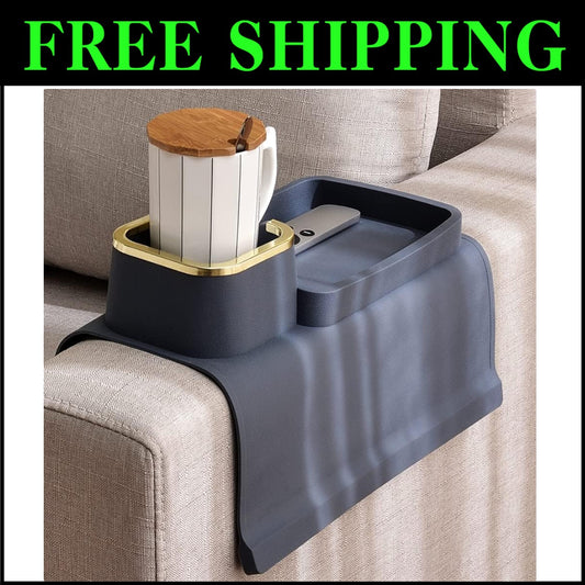 Versatile Navy Blue Silicone Couch Drink Holder - Perfect for Snacks & Remotes