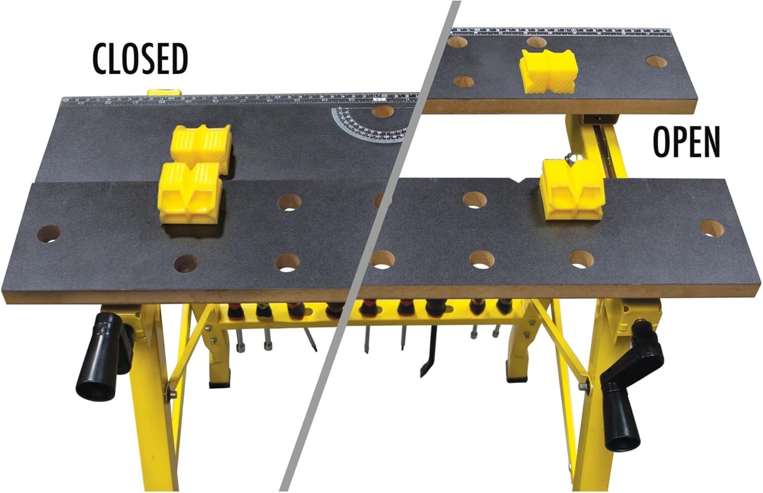 Compact Folding Workbench & Vise with Printed Tabletop for Precision Tasks