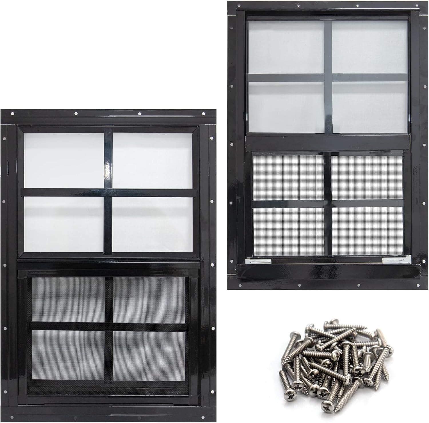 Energy-Efficient 2 Pack Shed Windows - 12x18 with Tempered Glass Protection