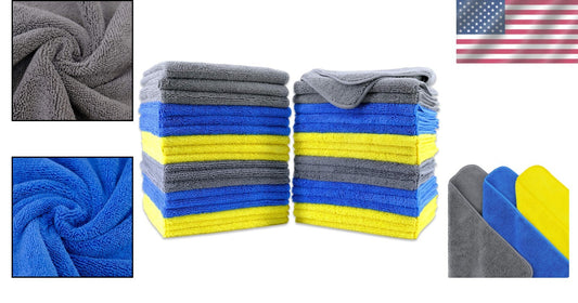 Efficient Microfiber Cleaning Towels, Lint-Free, 16x16, 36-Pack for Home & Auto