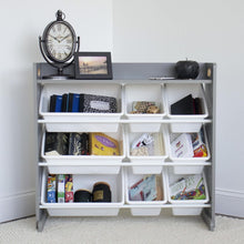 Load image into Gallery viewer, Space-Saving 4-Tier Toy Storage Shelf with Removable Bins for Toddler Safety