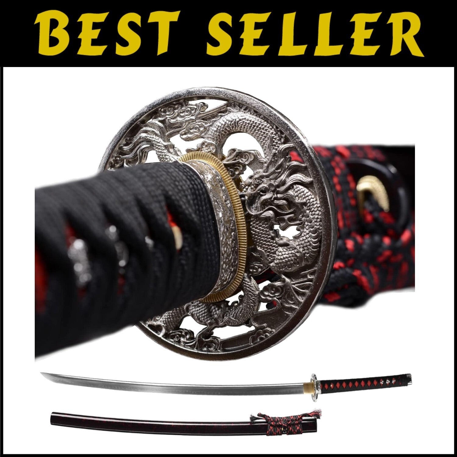 Elegant 28" Japanese Katana – Full Tang and Clay Tempered Damascus Steel Blade