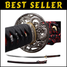 Load image into Gallery viewer, Elegant 28" Japanese Katana – Full Tang and Clay Tempered Damascus Steel Blade