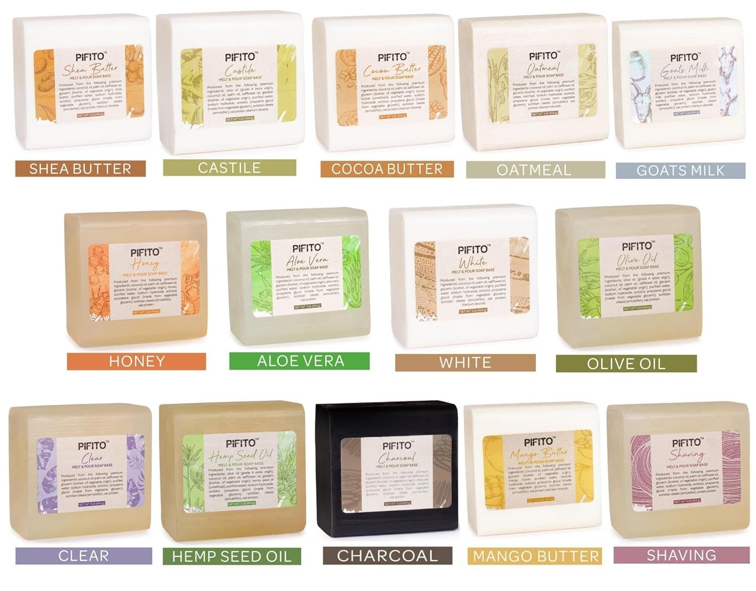 All-Inclusive 7 Lb Melt and Pour Soap Base Set - No Synthetics, Just Nature