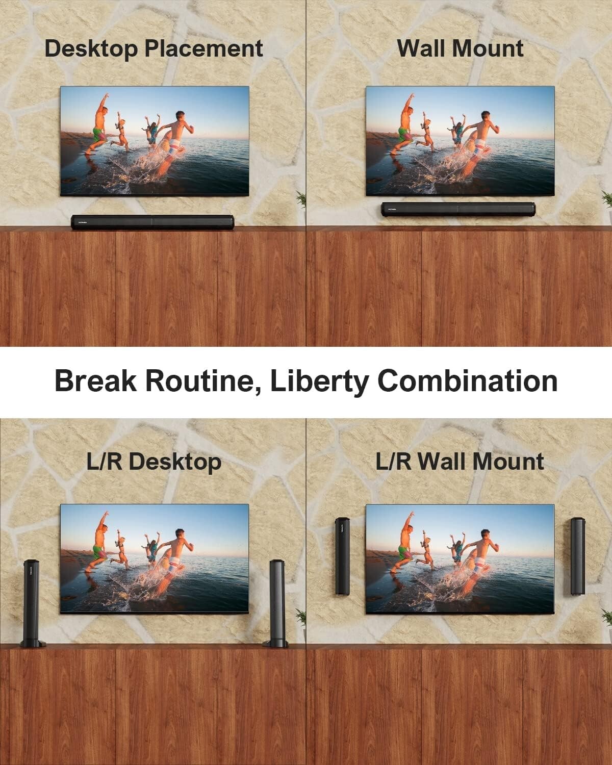 Dynamic 2.2ch Sound Bar with Detachable Design - Wall Mountable & App Control
