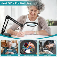 Load image into Gallery viewer, Hands-Free 10X LED Magnifying Lamp &amp; Desk Light - Perfect for Reading &amp; Crafts