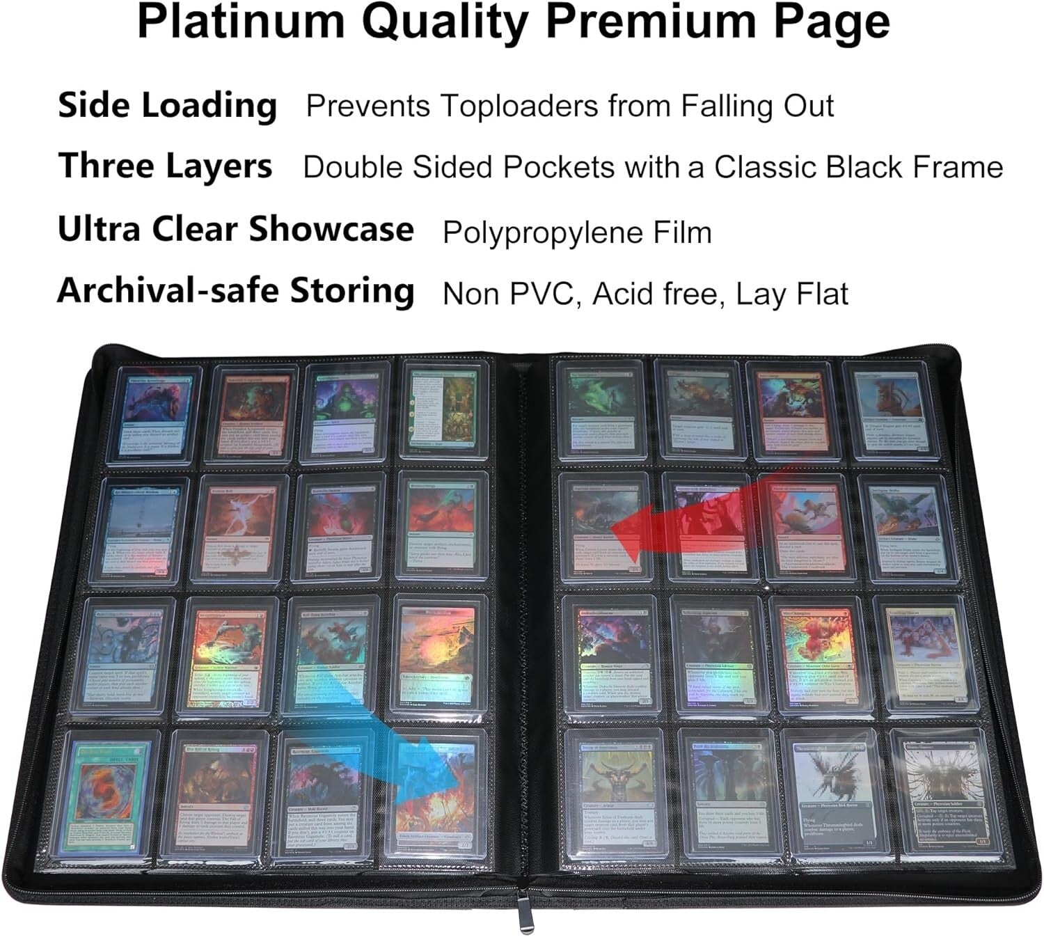 Elegant 16-Pocket Toploader Binder - Holds 640 Cards, Premium Storage Solution