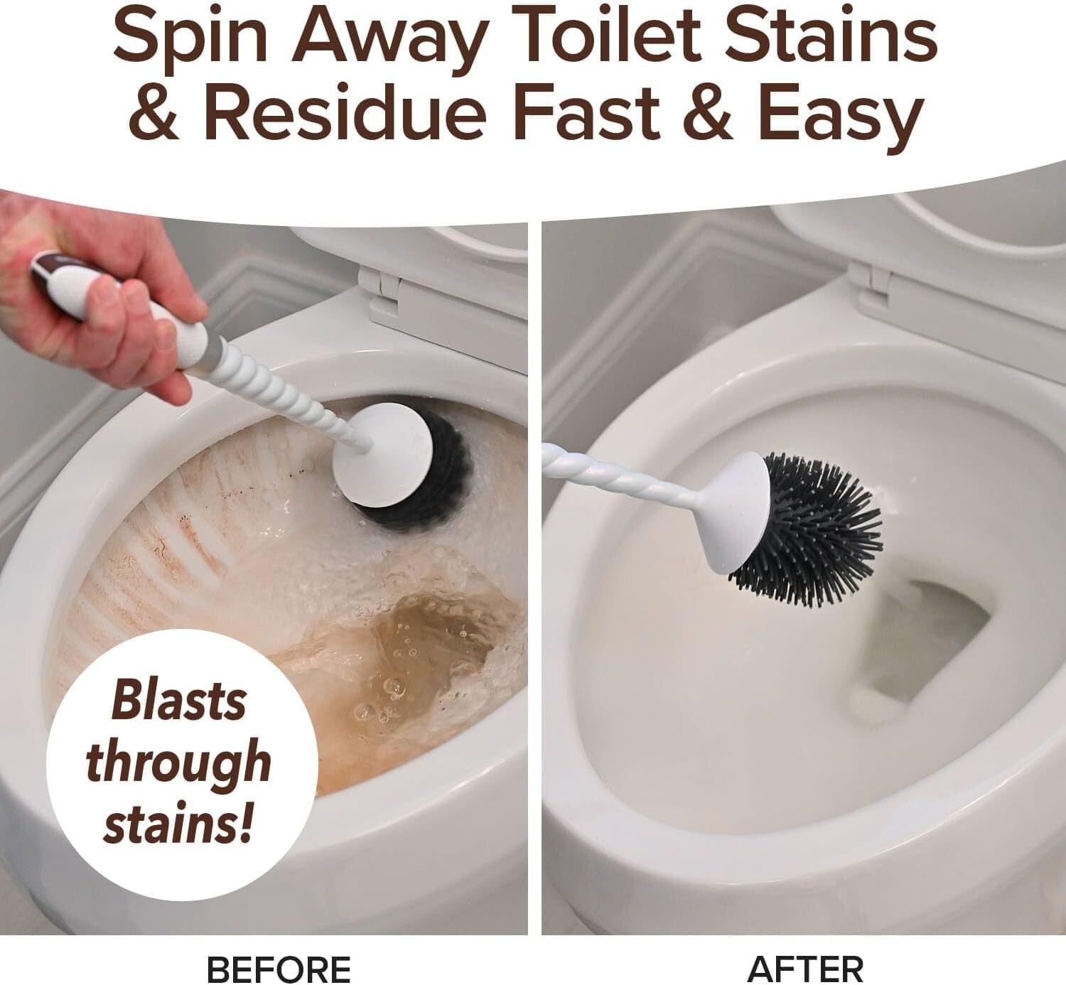 As-Seen-On-TV Unicorn Motorized Toilet Brush - 360° Cleaning Power Made Easy