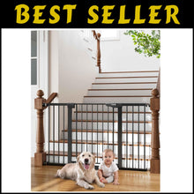 Load image into Gallery viewer, Automatic Closing Baby Gate for Stairs - Metal Dog Gate with Double Lock Safety