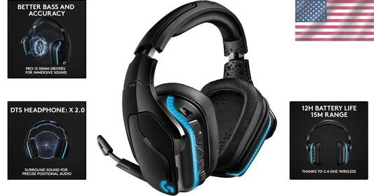 G935 Wireless Gaming Headset - Full RGB, 7.1 Surround Sound & Customizable EQ