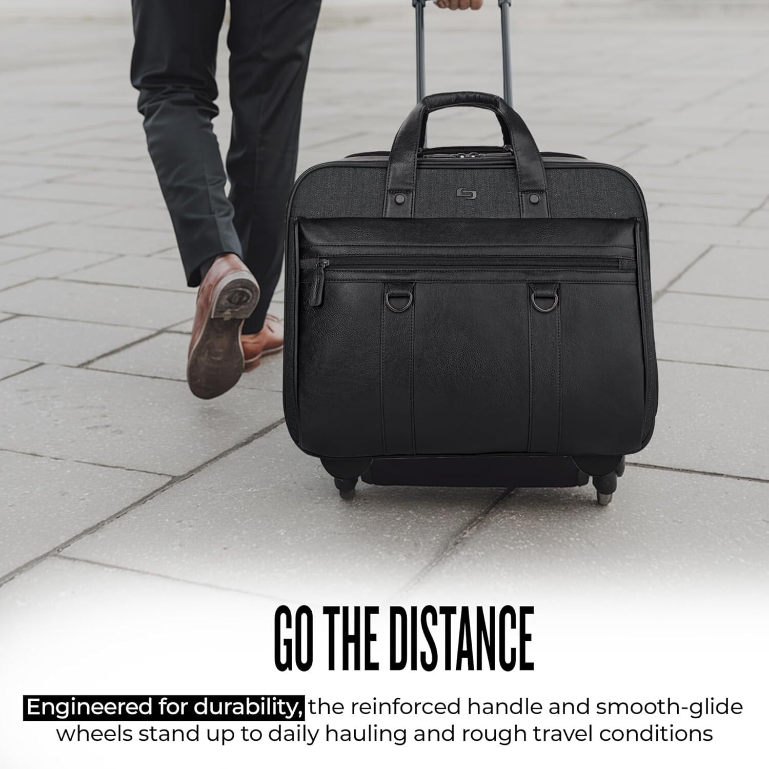 Stylish Rolling Laptop Case with Push-Button Handle - Perfect for Work & Travel