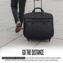 Load image into Gallery viewer, Stylish Rolling Laptop Case with Push-Button Handle - Perfect for Work &amp; Travel