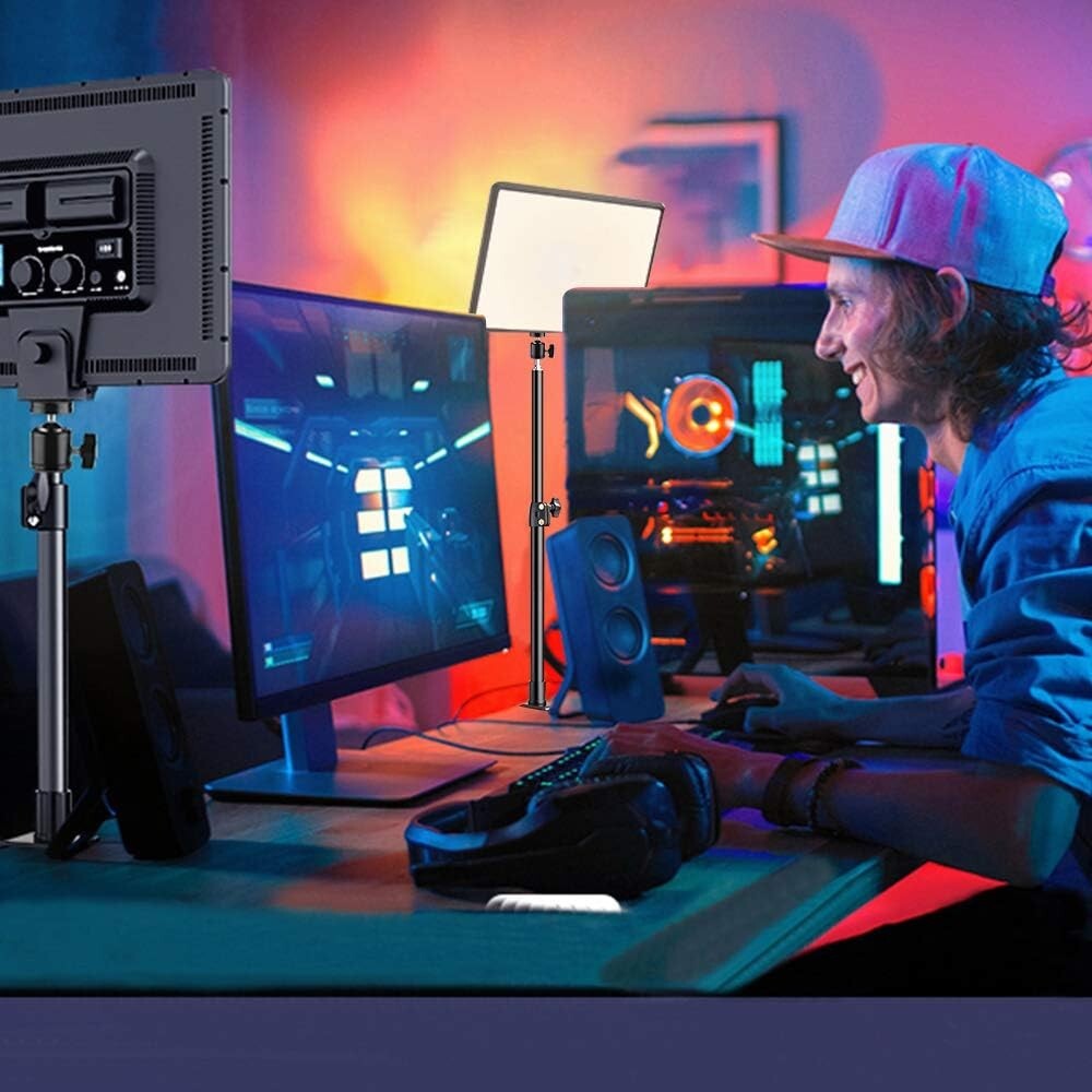 2-Pack Adjustable Desk Mount Stand with 360° Ball Head for Cameras & Lights