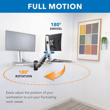Load image into Gallery viewer, Adjustable Wall-Mounted Workstation with Articulating Monitor Arm &amp; CPU Holder