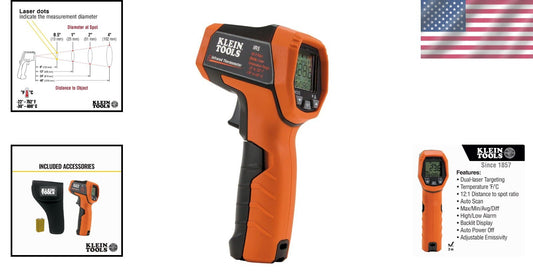 Advanced Digital Thermometer Gun with Dual Laser & Backlit Display, -22F to 752F
