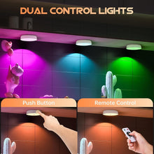 Load image into Gallery viewer, 8 Color Changeable Wireless Motion Sensor Puck Lights - 5 Pack with USB Recharge