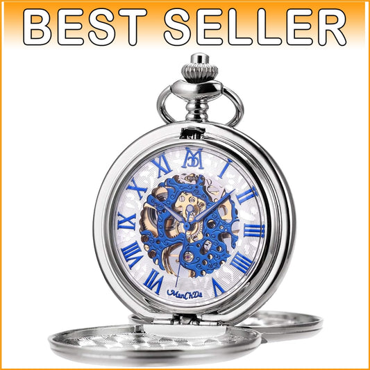 Stylish 47mm Skeleton Pocket Watch with Engraving - Perfect Gift for Men & Women