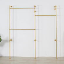 Load image into Gallery viewer, Industrial Style Wall-Mounted Clothes Rack - Gold Finish 330.7 lb Capacity