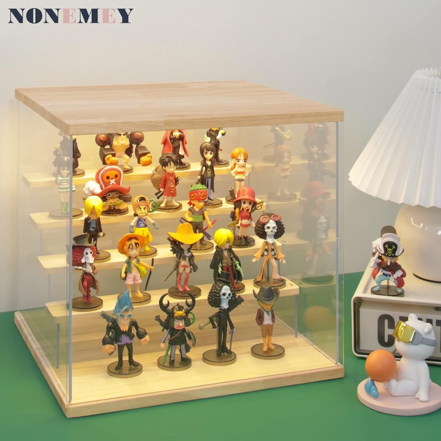 Clear Acrylic Collector's Showcase with LED Light – 12.4 inches, 5-Tier Design