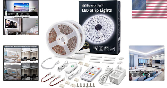 Elegant Dimmable LED Strip Lights 65.6ft with Remote - Perfect for Interiors