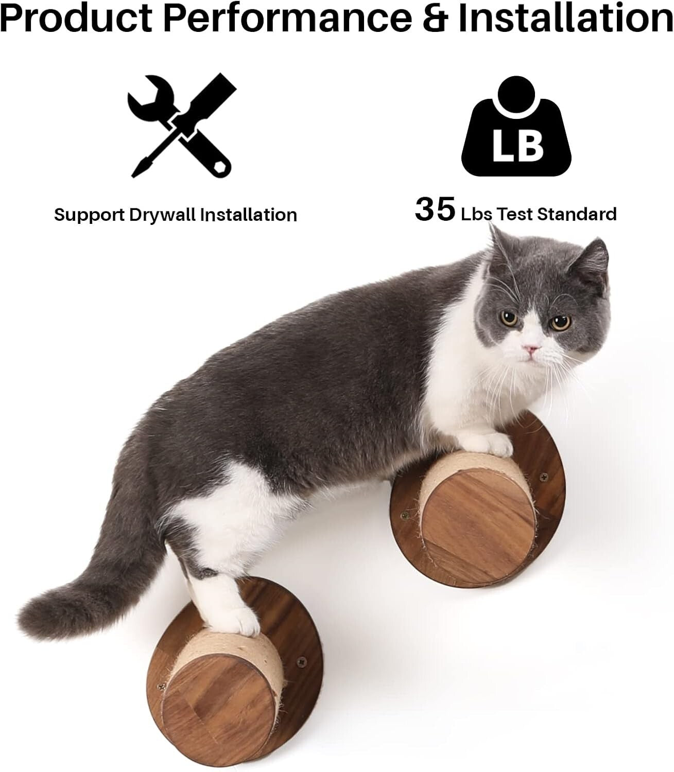 Set of 2 Durable Cat Wall Furniture Steps for Indoor Climbing & Scratching