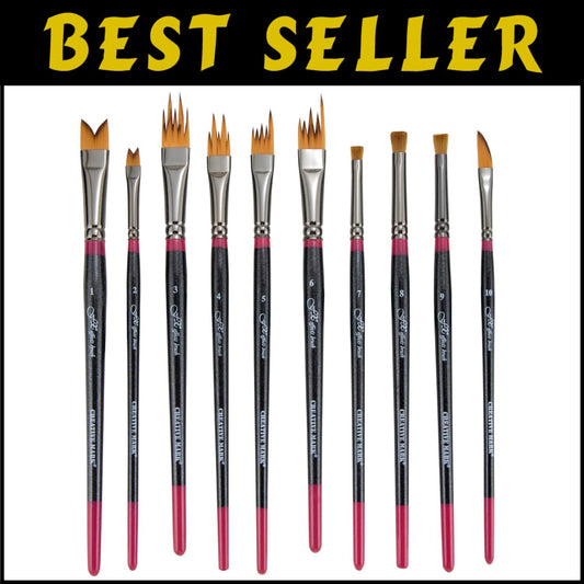 High-Quality 10 Brush Set for Artists: Special Effects & Multi-Media Painting