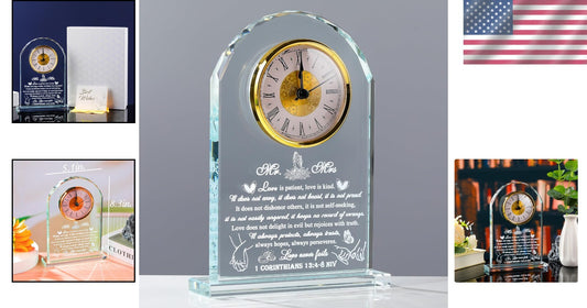 Battery-Powered Quartz Crystal Clock - Heartfelt Wedding Gift for Newlyweds