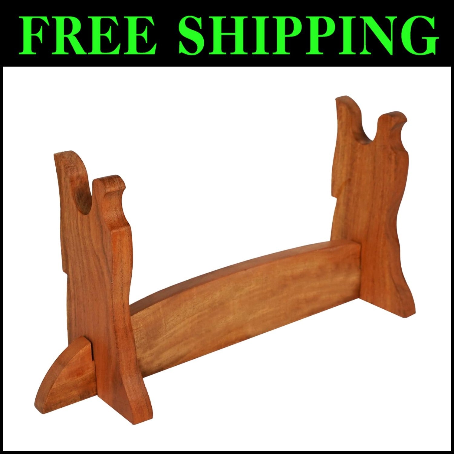 Polished 17-Inch Sword Holder for Katana and Samurai Blades - Easy Assembly