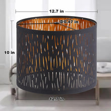 Load image into Gallery viewer, Versatile Dark Black Drum Lampshades - 12.7" for Table/Floor/Pendant Lights