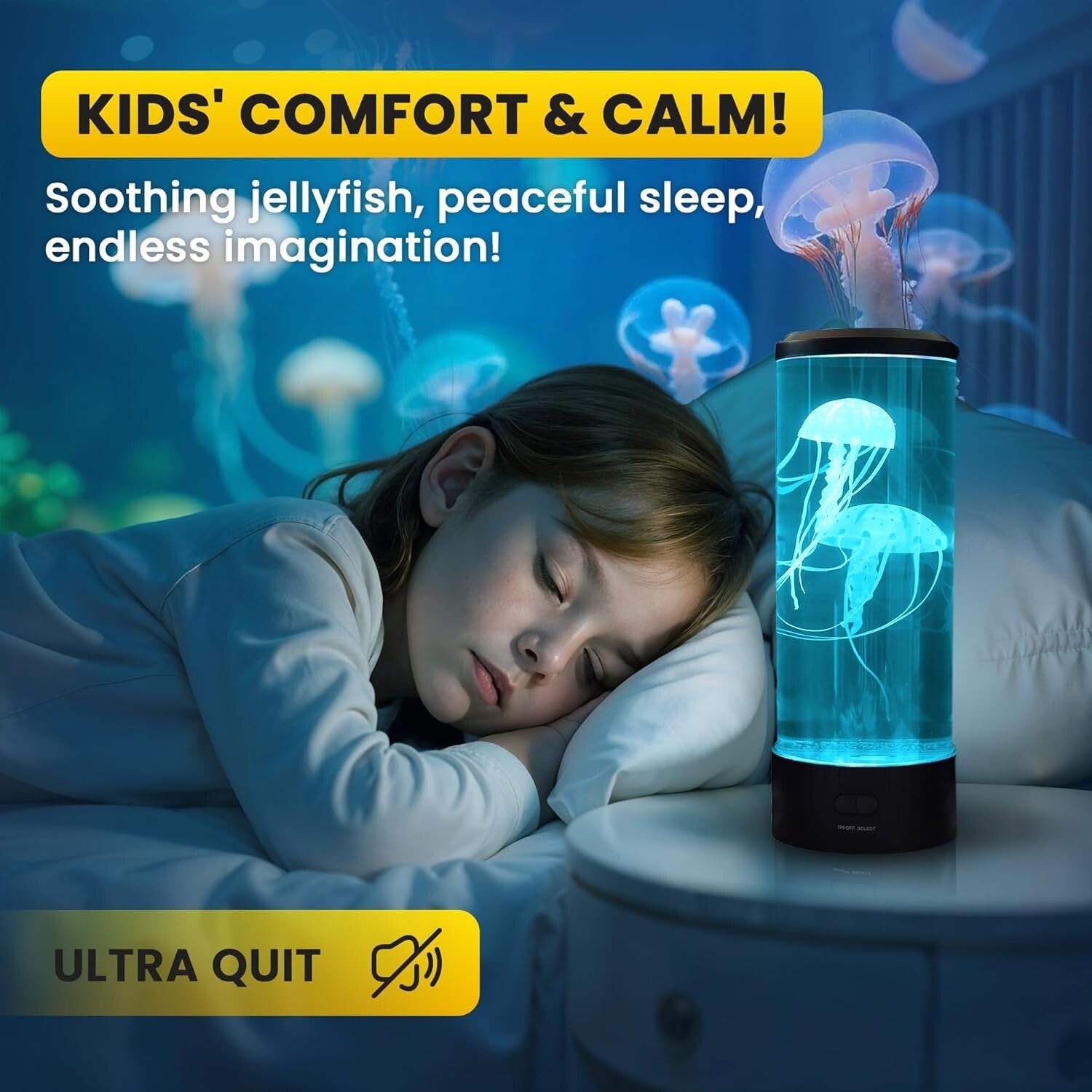 16-Color Changing Jellyfish Aquarium Lamp - LED Night Light with Remote Control