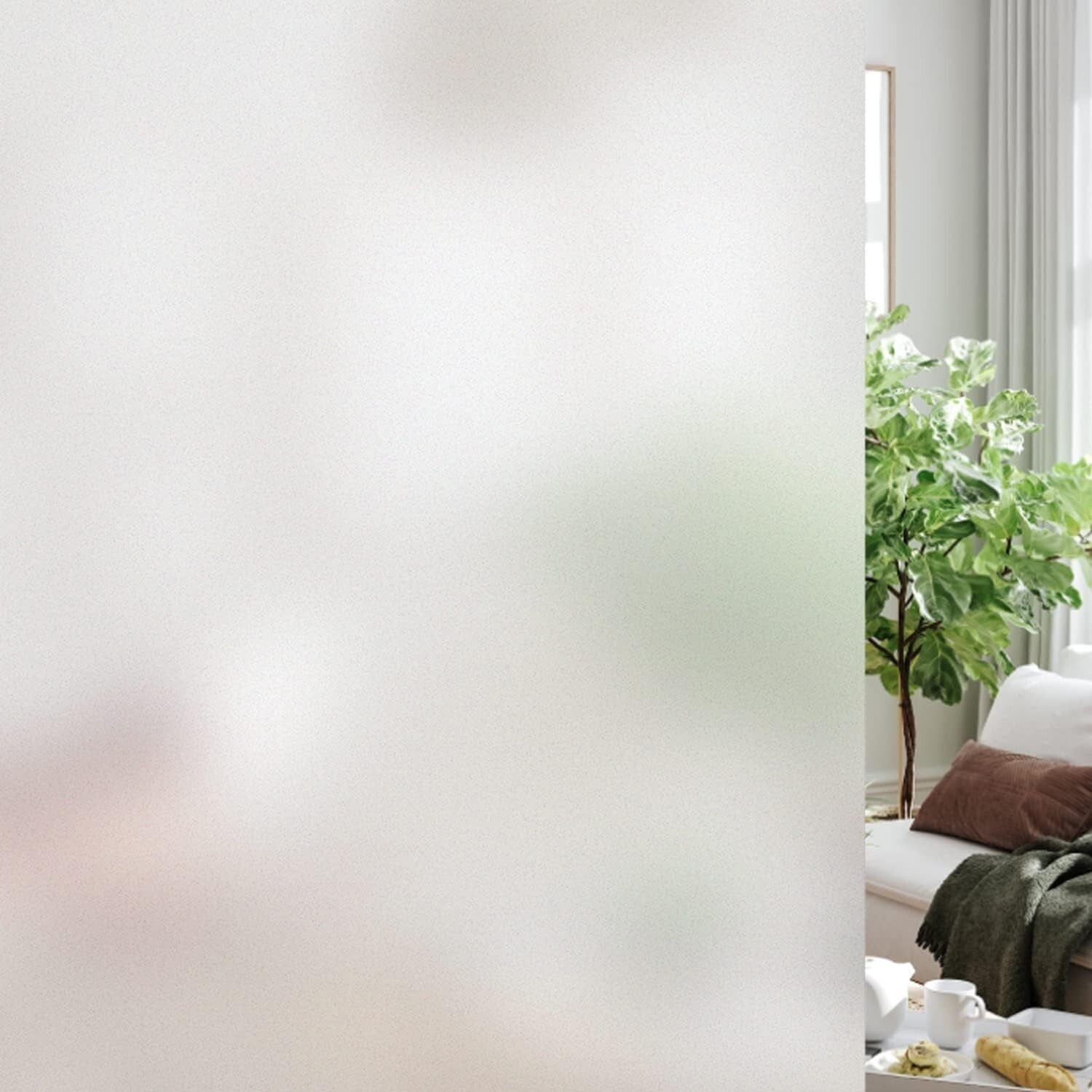 Reusable Static Cling Frosted Window Film - 35.4 x 32.8 Feet for Privacy