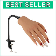 Load image into Gallery viewer, Soft Silicone Acrylic Nail Training Hand with Adjustable Stand - Eco-Friendly