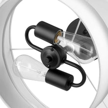 Load image into Gallery viewer, Modern Matte Black Flush Mount Light with White Linen Shade - Easy Installation