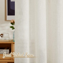 Load image into Gallery viewer, Elegant Linen Grommet Curtains 63" Long - 2 Panels for Light Filtering Privacy
