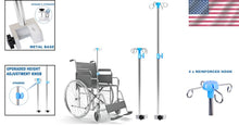 Load image into Gallery viewer, Lightweight IV Pole for Mobility Assistance - Adjustable 29.5-52.5 in, 4 Hooks