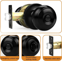 Load image into Gallery viewer, Elegant Stainless Steel Privacy Door Knobs - 8 Pack Keyless for Interior Use