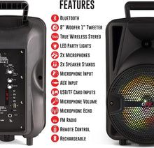 Load image into Gallery viewer, Compact 50W Bluetooth Speaker System with RGB Lights, Stands, and Remote Control