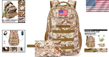 Load image into Gallery viewer, Lightweight Camo Backpack with MOLLE System and USB Charging - Perfect for Teens
