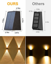 Load image into Gallery viewer, Solar Powered Outdoor Wall Sconce Lights with Upward/Downward Lighting - 4 Pack