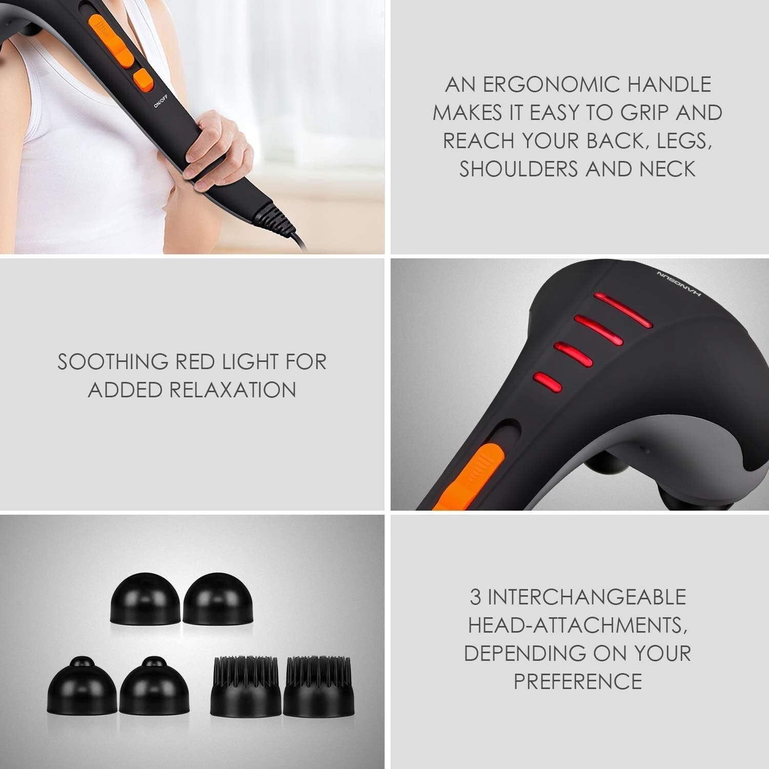 Ergonomic Handheld Massager MG400 with Customizable Speed for Whole Body Relief