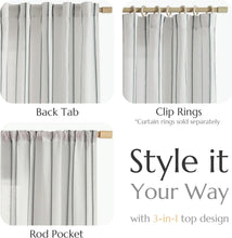 Load image into Gallery viewer, Chic Light Filtering Curtains 84" Long, Farmhouse Striped Design - 2 Panel Set