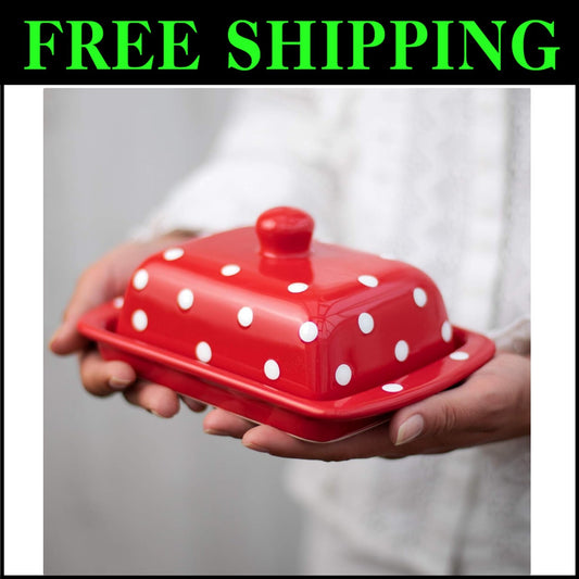 Eco-Friendly Ceramic Butter Keeper with Knob Lid - Perfect for Stylish Kitchens