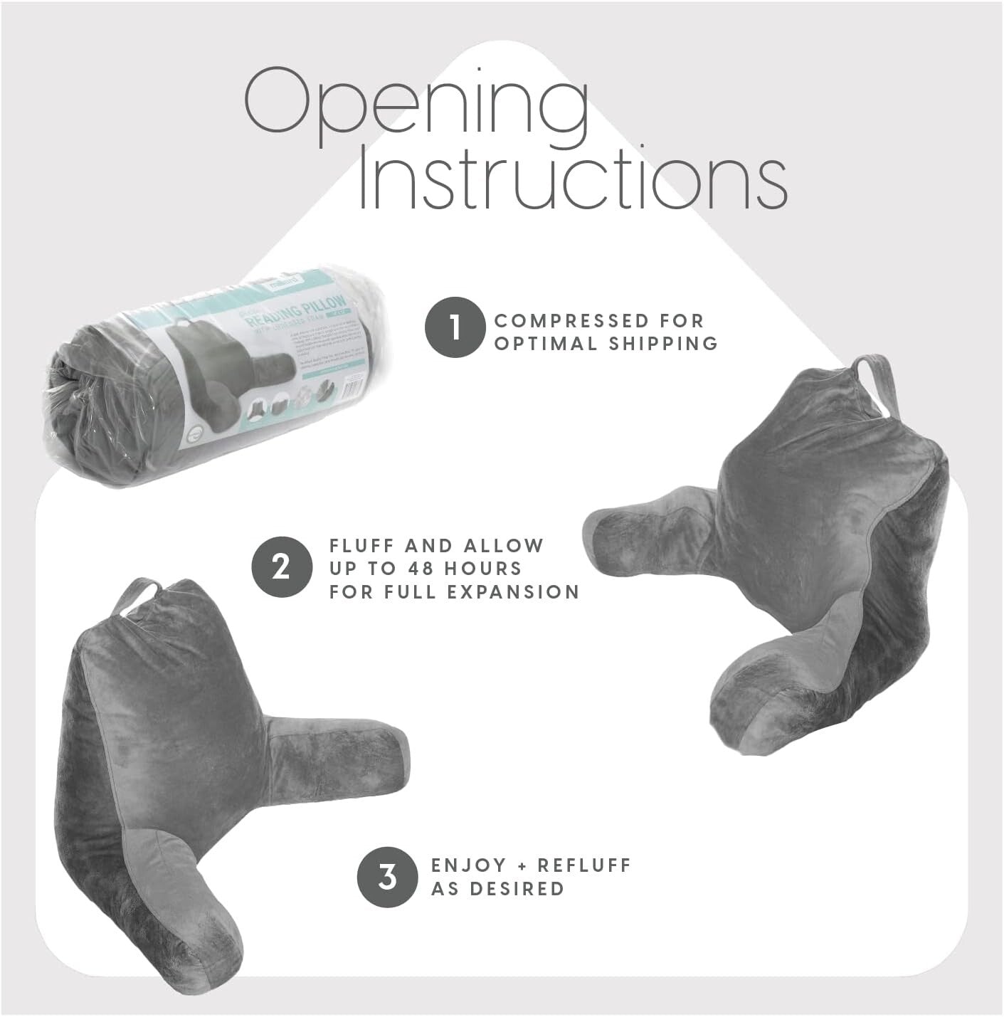 Adjustable Reading Pillow with Shredded Memory Foam - Soft Support for All Ages