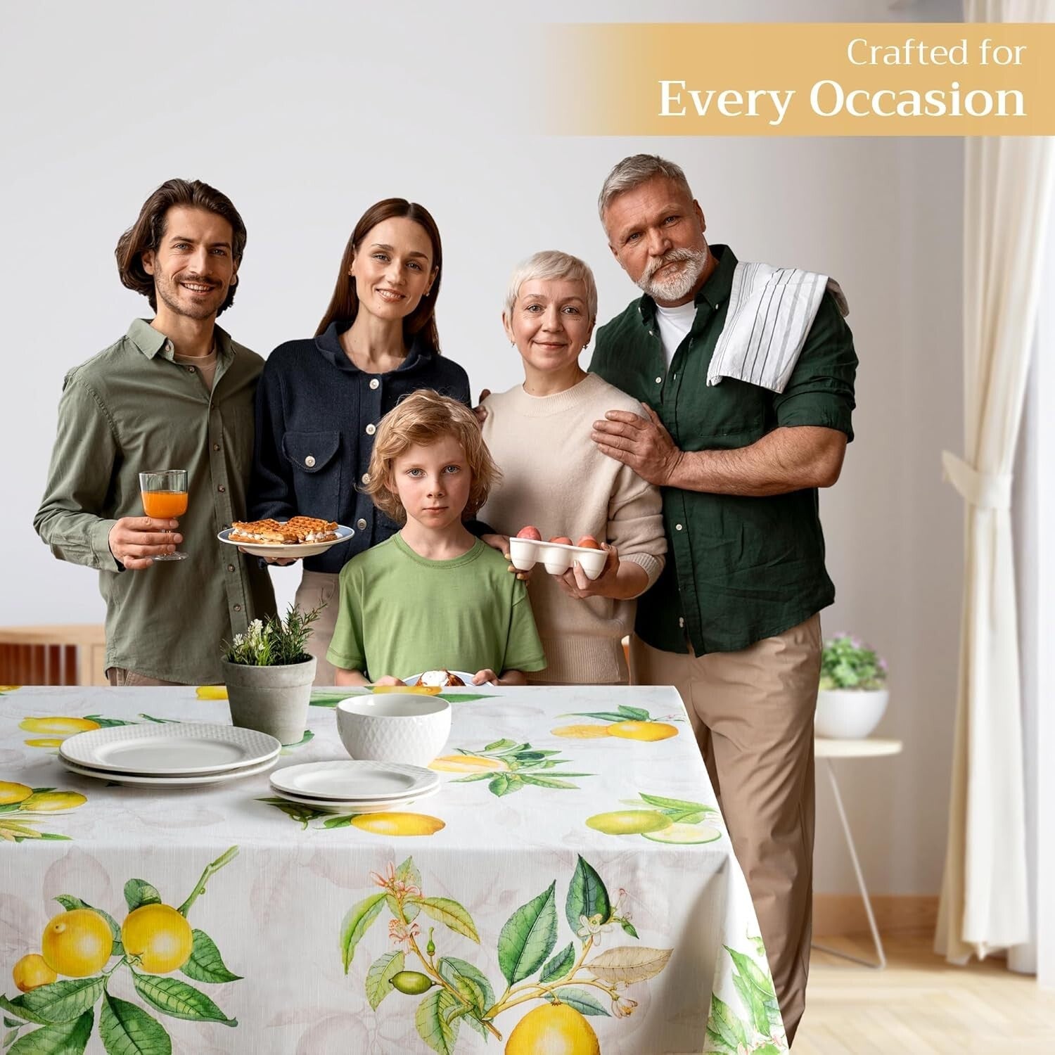 Elegant Leaf Pattern Tablecloth 60" x 120" in Limoncello – Perfect for Events