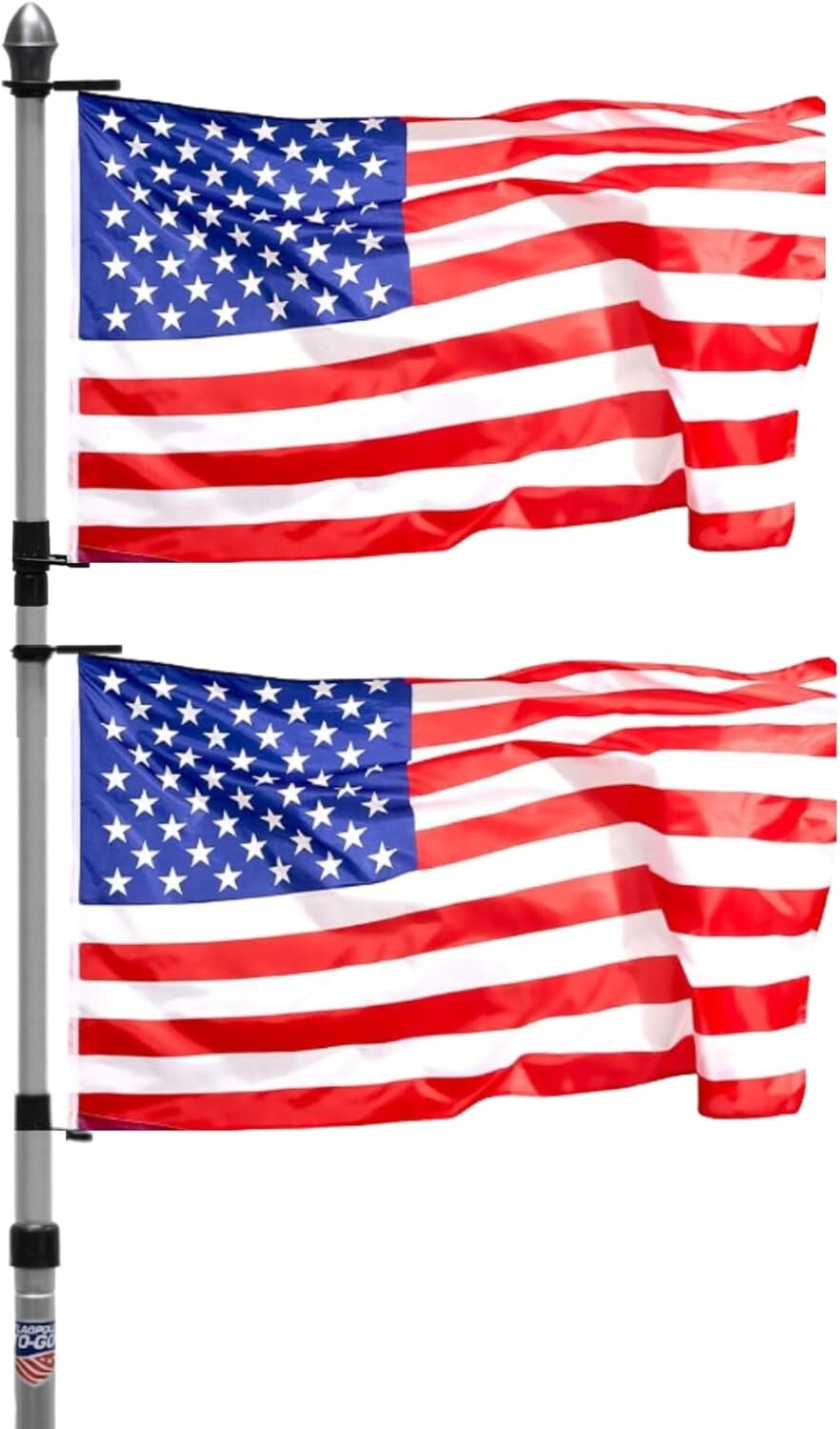 Durable 20 Ft Telescoping Flagpole with Clips - Perfect for Tailgates & Parades