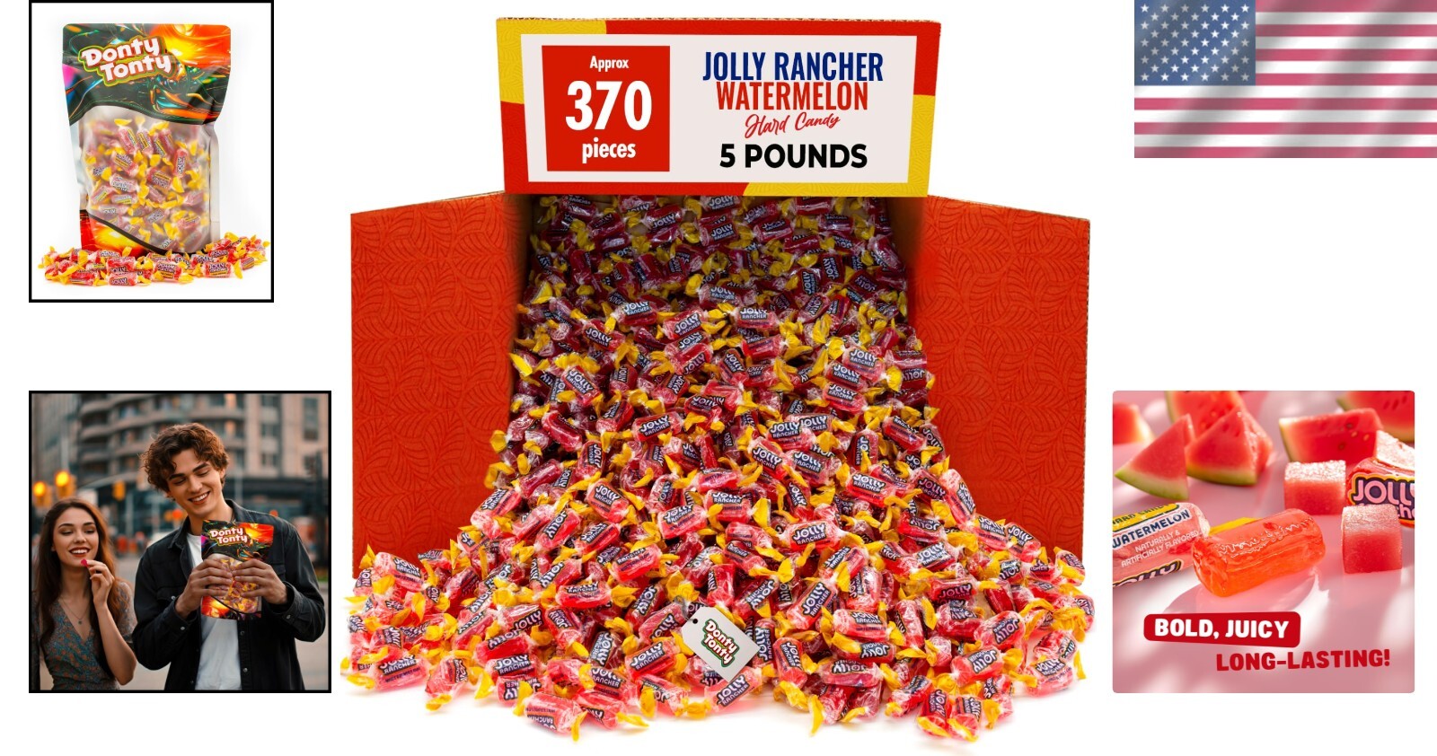 Fresh Watermelon Jolly Rancher Candies - 370 Individually Wrapped Pieces, 5 lb