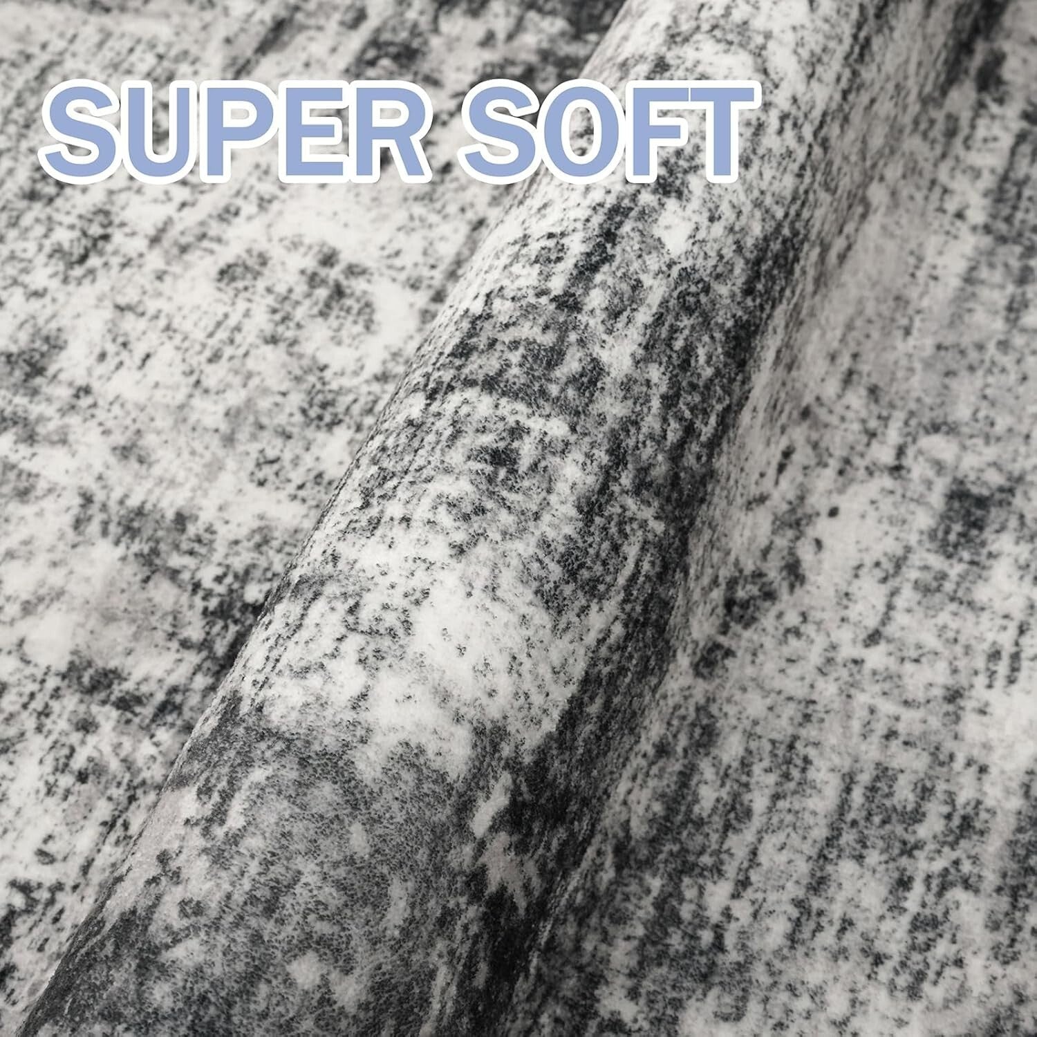 Elegant Black & Grey 3x10 Ft Indoor Runner Rug - Soft, Durable, Abstract Design