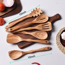 Load image into Gallery viewer, Unique Olive Wood 6pcs Cooking Utensil Set - 12-Inch, Chemical-Free Luxury